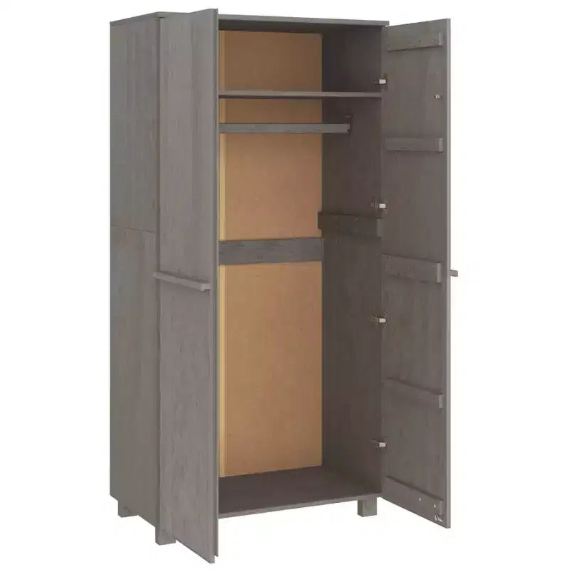Armoire Gris Clair 35x19.7x70.9 Bois Massif Pin
