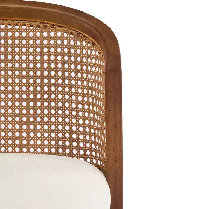 Chaise de salle à manger et tabouret de comptoir rembourré en rotin et bois d'hévéa
