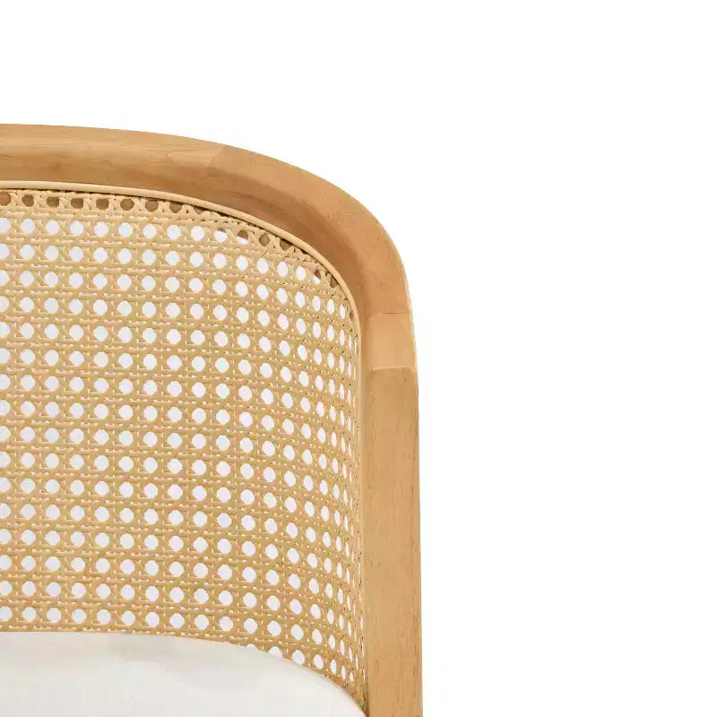 Chaise de salle à manger et tabouret de comptoir rembourré en rotin et bois d'hévéa