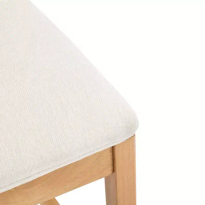 Chaise de salle à manger et tabouret de comptoir rembourré en rotin et bois d'hévéa