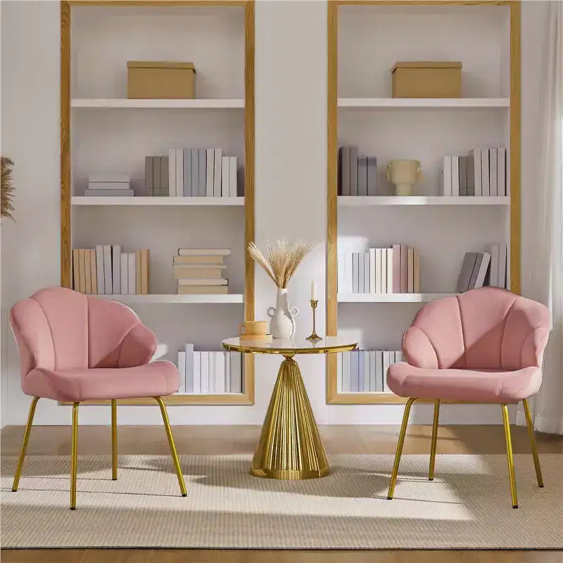 Fauteuils d'appoint modernes avec pieds en métal doré pour salon, chambre à coucher
