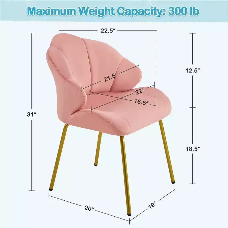 Fauteuils d'appoint modernes avec pieds en métal doré pour salon, chambre à coucher