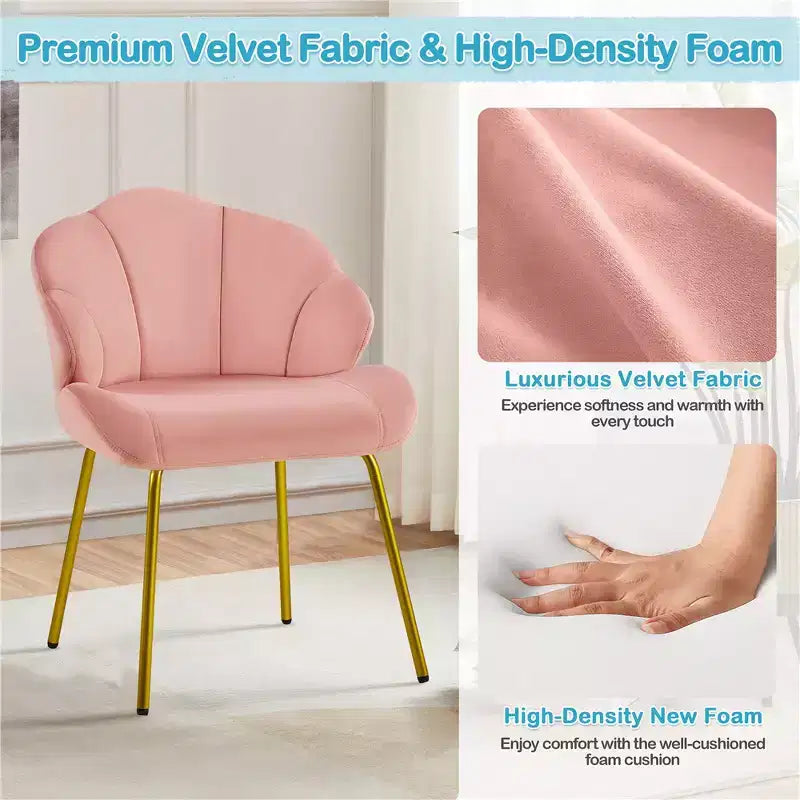 Fauteuils d'appoint modernes avec pieds en métal doré pour salon, chambre à coucher
