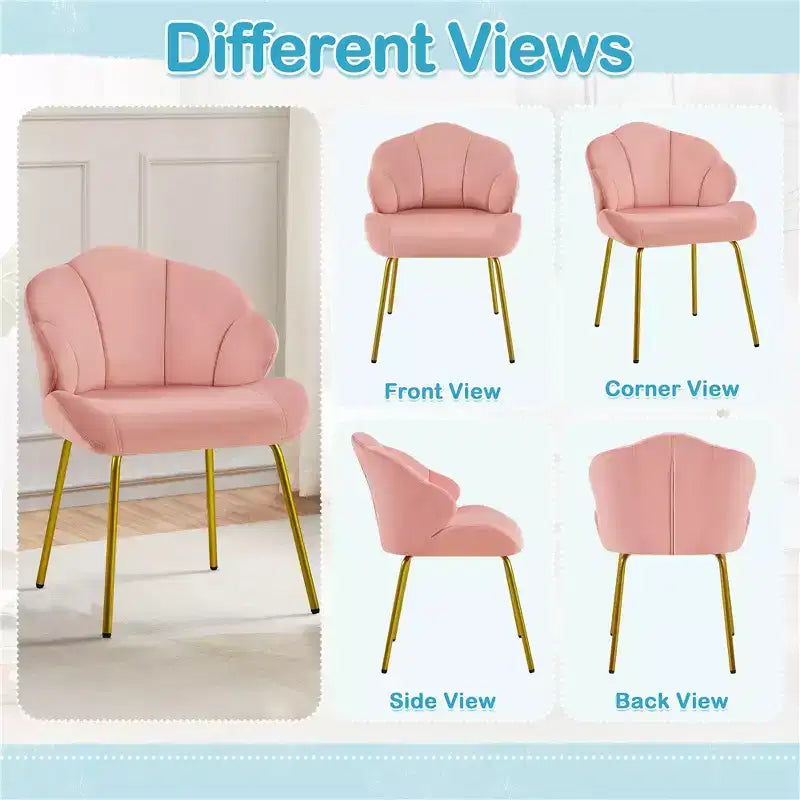 Fauteuils d'appoint modernes avec pieds en métal doré pour salon, chambre à coucher