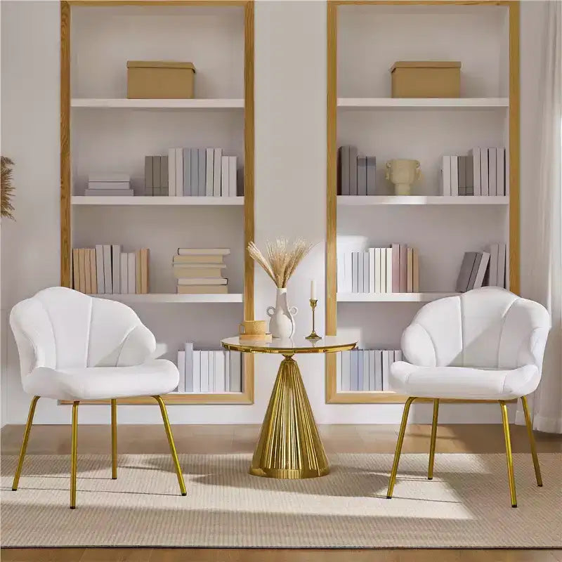 Fauteuils d'appoint modernes avec pieds en métal doré pour salon, chambre à coucher