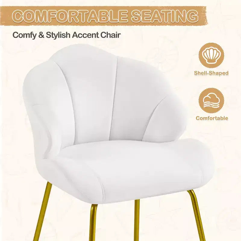 Fauteuils d'appoint modernes avec pieds en métal doré pour salon, chambre à coucher