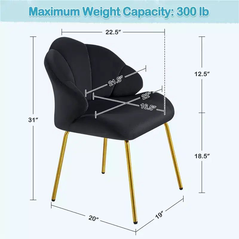Fauteuils d'appoint modernes avec pieds en métal doré pour salon, chambre à coucher
