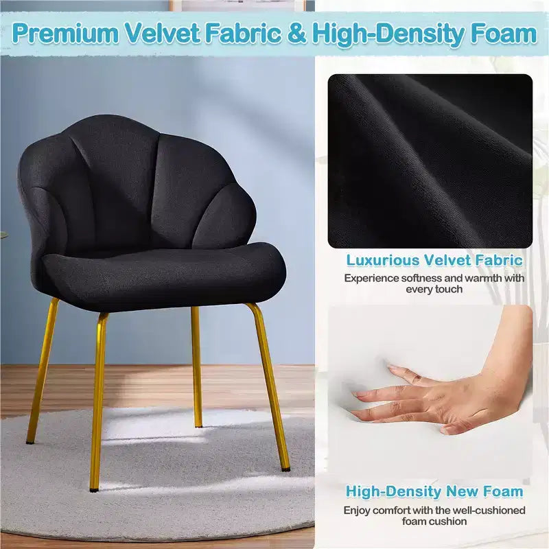 Fauteuils d'appoint modernes avec pieds en métal doré pour salon, chambre à coucher