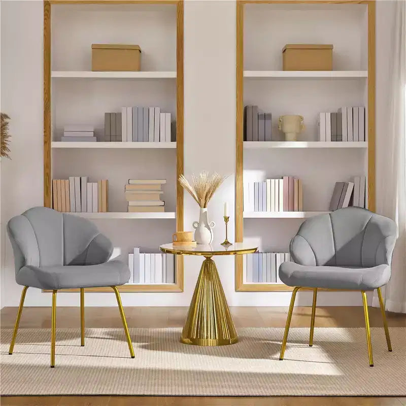 Fauteuils d'appoint modernes avec pieds en métal doré pour salon, chambre à coucher
