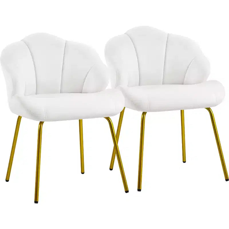 Fauteuils d'appoint modernes avec pieds en métal doré pour salon, chambre à coucher