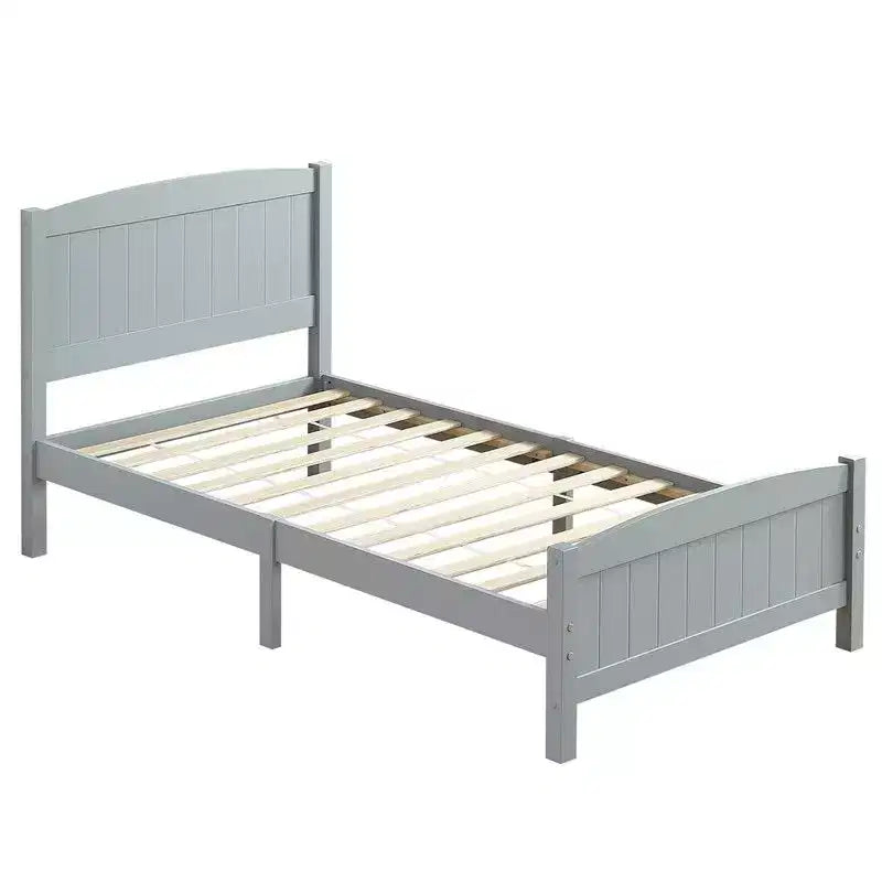 Karl Home Twin Size Solid Wood Bed Frame Gray
