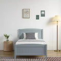Cadre de lit en bois massif gris, taille double