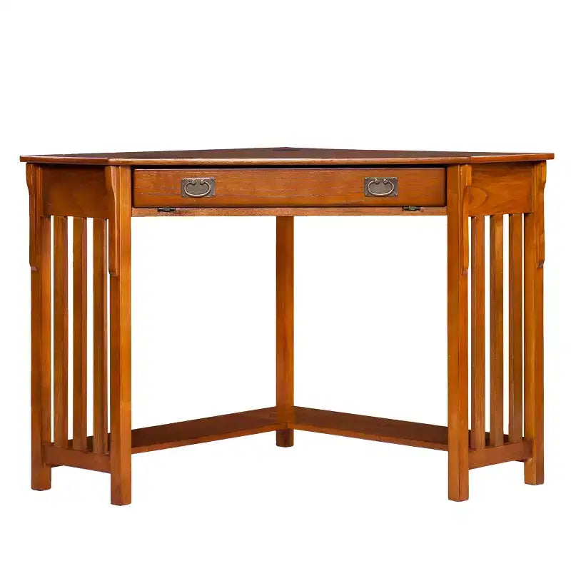 Hughton Corner Computer Desk - Mission Oak - Brown - SEI