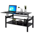 Table basse en verre à plateau relevable, bureau d'ordinateur moderne et simple