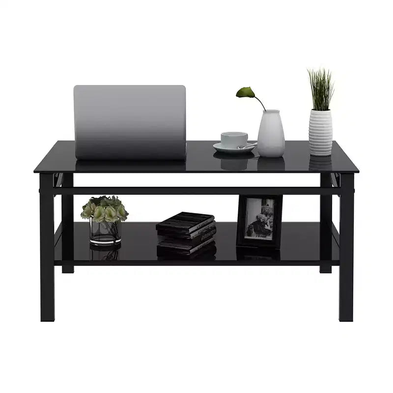 Table basse en verre à plateau relevable, bureau d'ordinateur moderne et simple