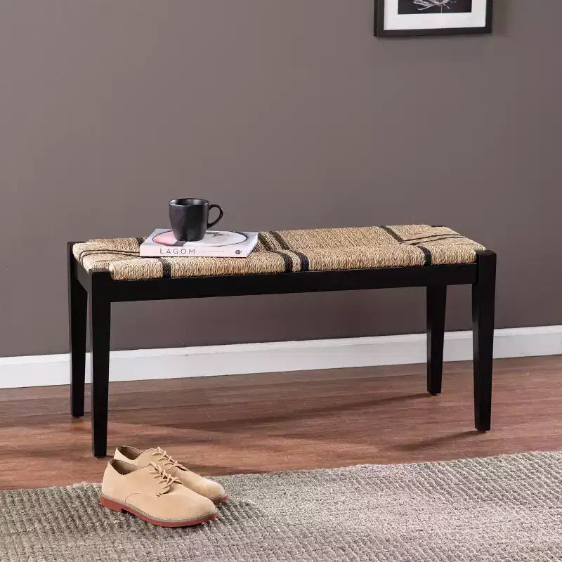 Banc en jonc de mer - Noir