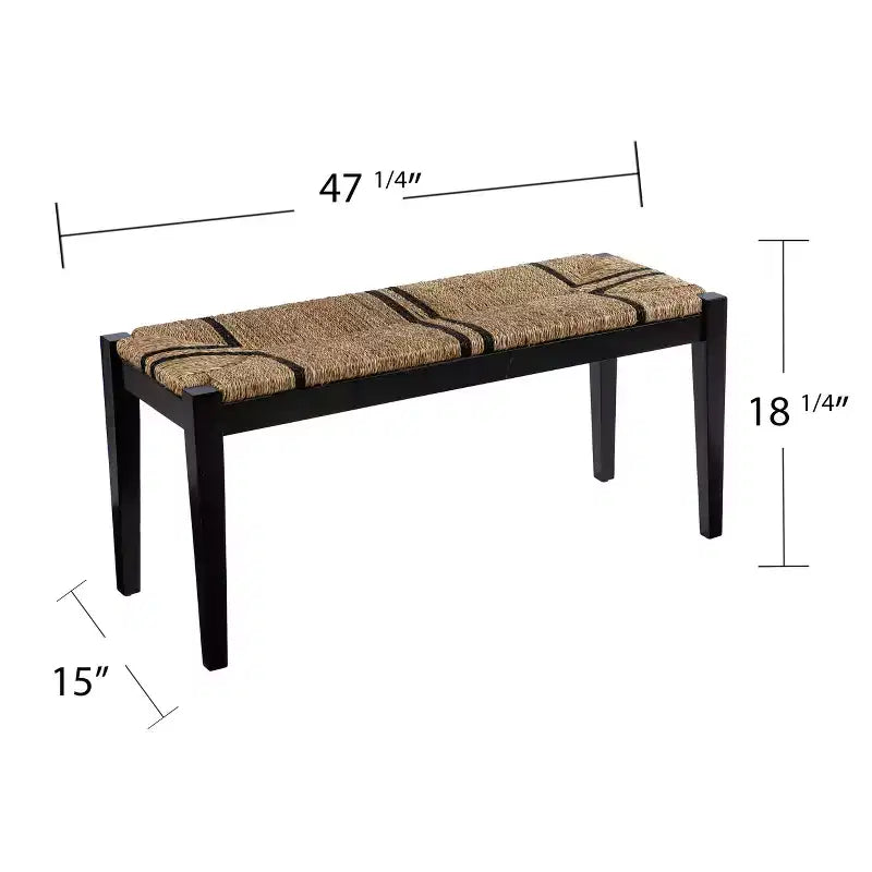Banc en jonc de mer - Noir