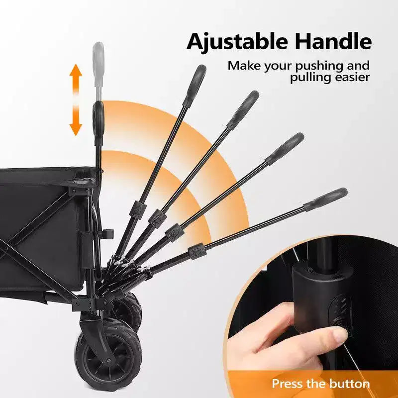 Chariot de jardin utilitaire pliable portable de 42 po pour l'extérieur