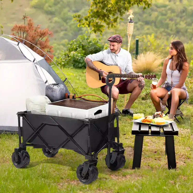 Chariot de jardin utilitaire pliable portable de 42 po pour l'extérieur