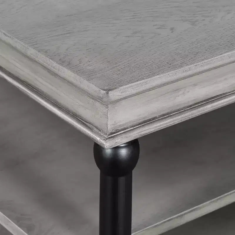 Table basse moderne en bois de 55 po avec 2 étagères de rangement ouvertes