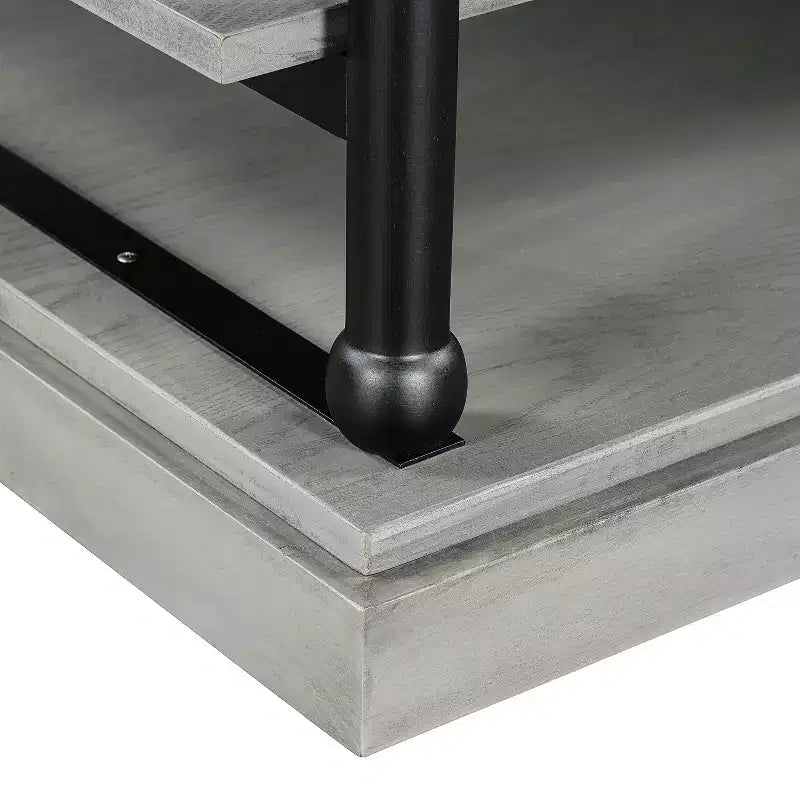 Table basse moderne en bois de 55 po avec 2 étagères de rangement ouvertes