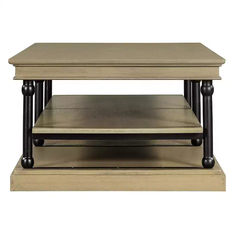 Table basse moderne en bois de 55 po avec 2 étagères de rangement ouvertes