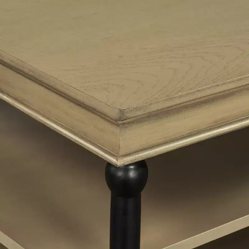 Table basse moderne en bois de 55 po avec 2 étagères de rangement ouvertes