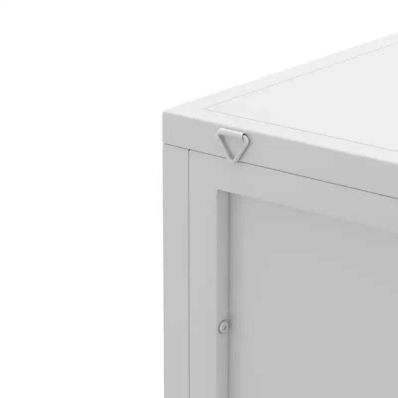 Meuble d'angle triangulaire moderne 22 W en métal avec porte vitrée