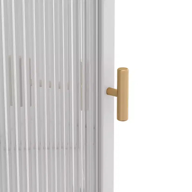 Meuble d'angle triangulaire moderne 22 W en métal avec porte vitrée