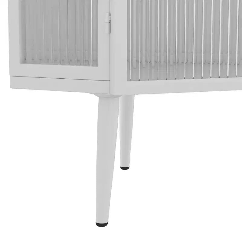 Meuble d'angle triangulaire moderne 22 W en métal avec porte vitrée