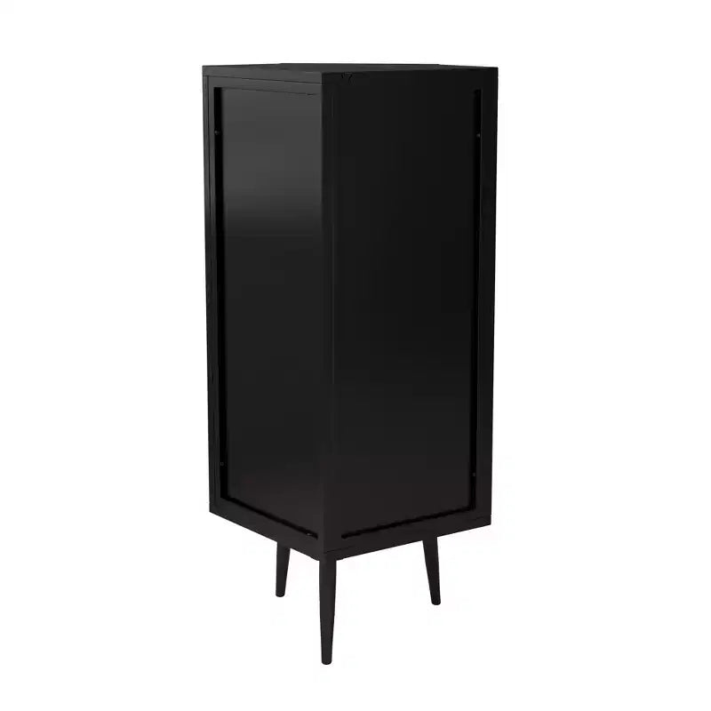 Meuble d'angle triangulaire moderne 22 W en métal avec porte vitrée