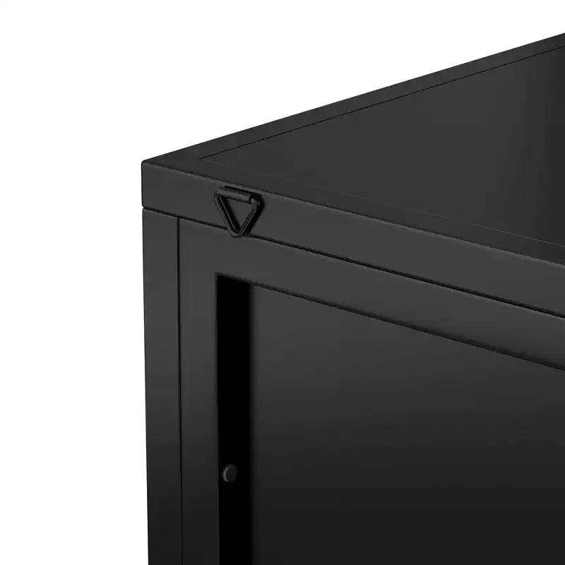 Meuble d'angle triangulaire moderne 22 W en métal avec porte vitrée