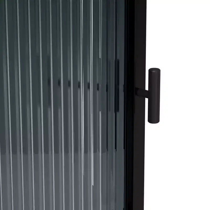 Meuble d'angle triangulaire moderne 22 W en métal avec porte vitrée