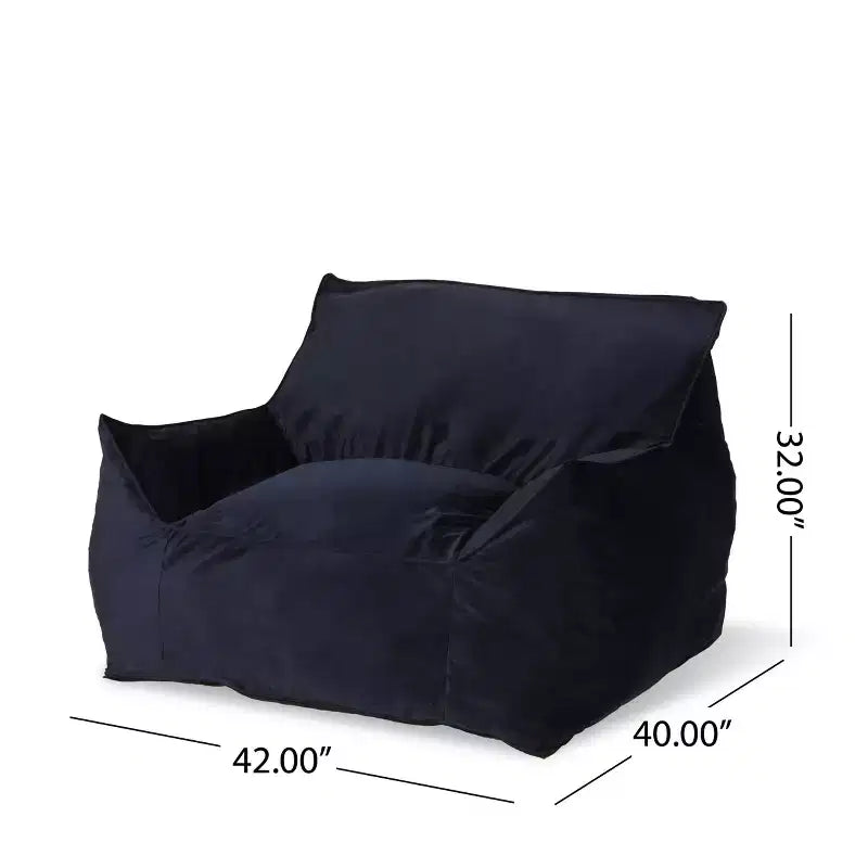Fauteuil poire 43" en velours avec accoudoirs
