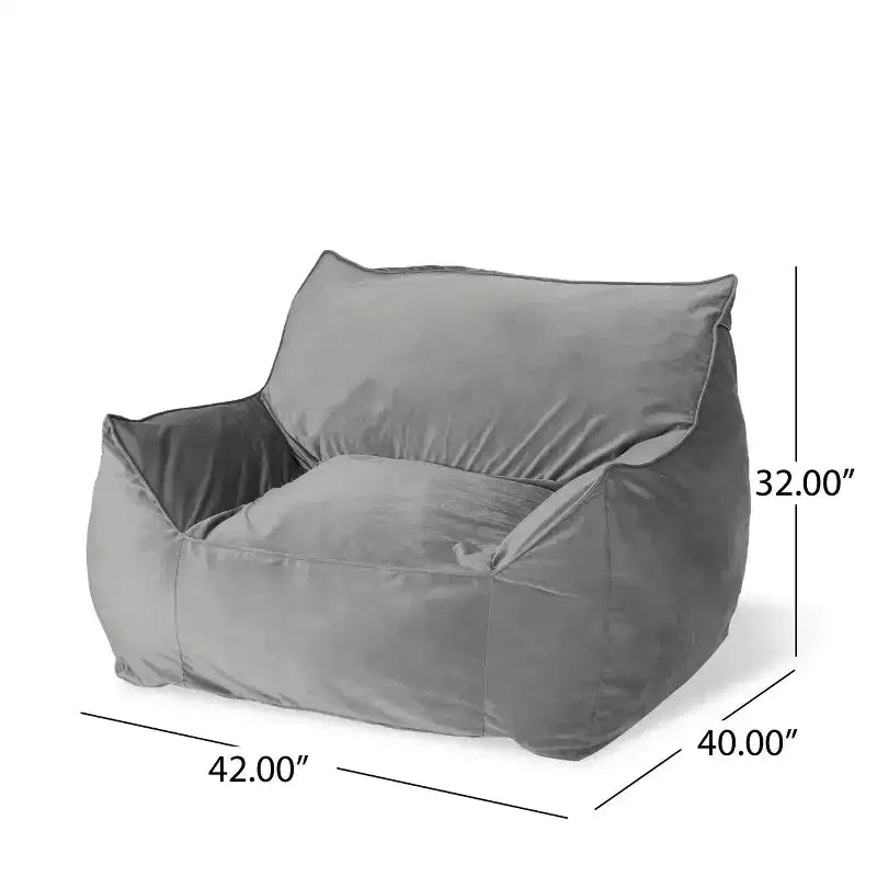 Fauteuil poire 43" en velours avec accoudoirs