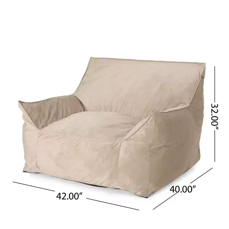 Fauteuil poire 43" en velours avec accoudoirs