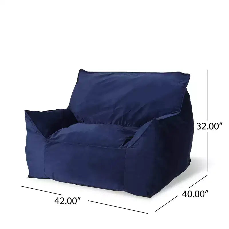 Fauteuil poire 43" en velours avec accoudoirs