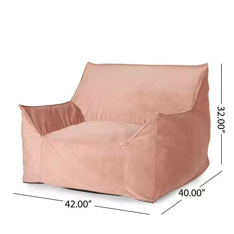 Fauteuil poire 43" en velours avec accoudoirs