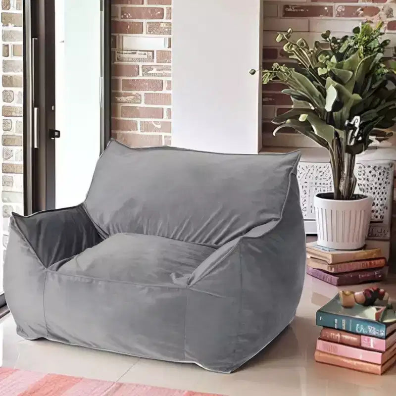 Fauteuil poire 43" en velours avec accoudoirs