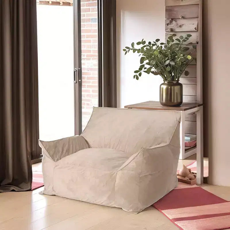 Fauteuil poire 43" en velours avec accoudoirs