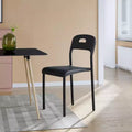 Chaises de salle à manger - Chaises modernes empilables, Chaise de salle à manger en plastique avec pieds en métal, Facile à assembler, Imperméable et résistante aux taches, pour l'intérieur et l'extérieur