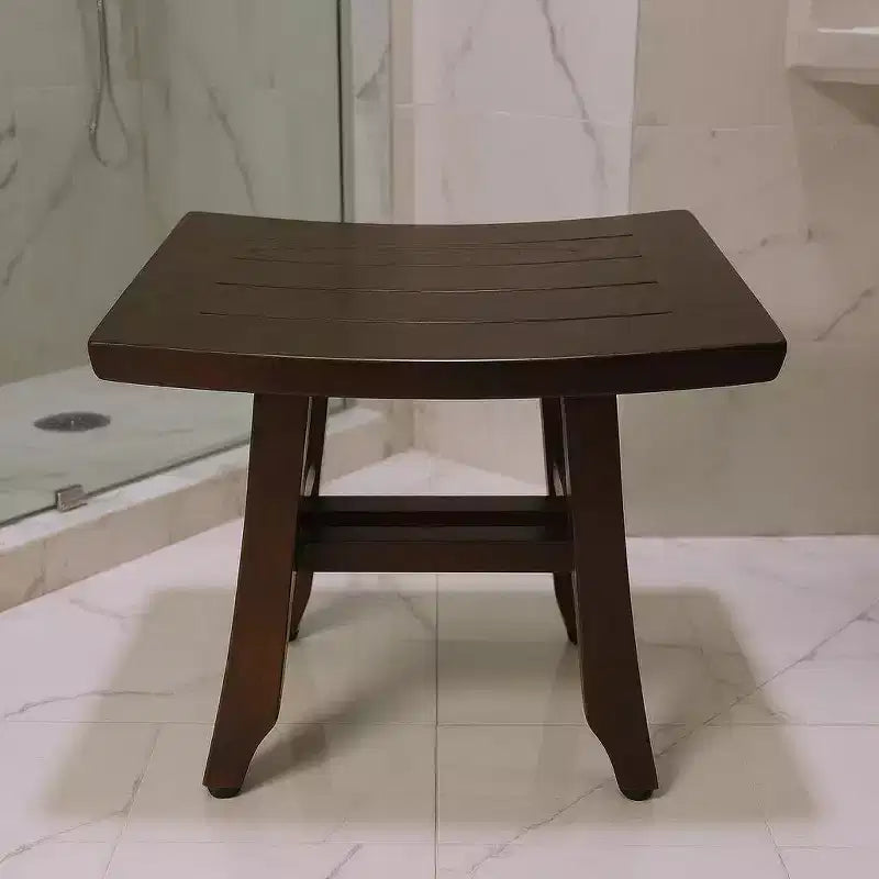 Banc de douche en teck brun