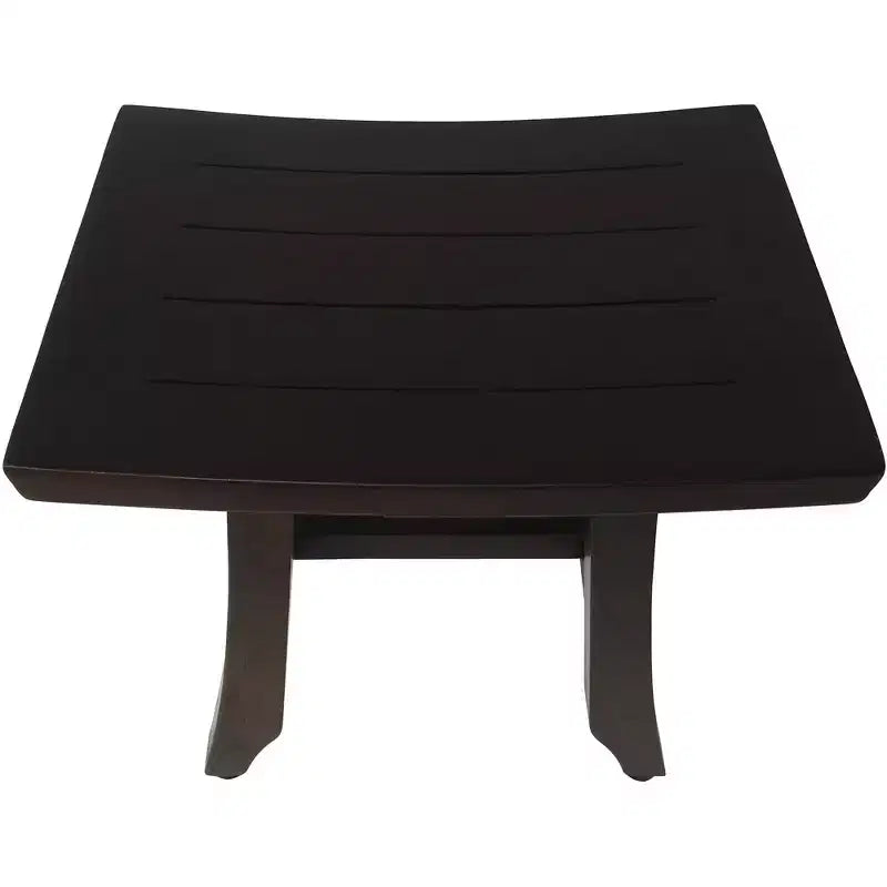 Banc de douche en teck brun