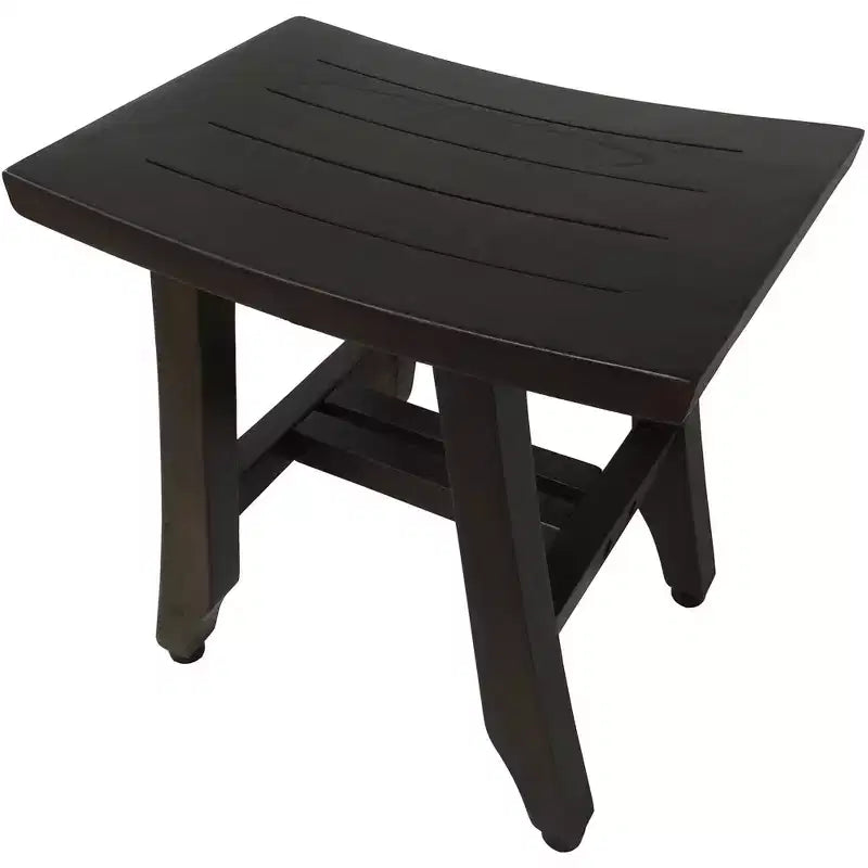 Banc de douche en teck brun