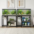 Meuble d'aquarium robuste pour aquarium de 150 à 190 litres, étagères de rangement à 4 niveaux en métal et bois avec prises de courant, organisateur solide pour poissons et tortues