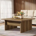 Table basse carrée, table de salon de 100 cm de style ferme, marron rustique