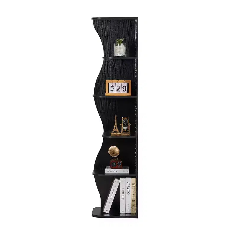 Étagère d'angle 5 niveaux Wave, étagère de rangement rustique facile à monter, organisateur peu encombrant pour la décoration intérieure