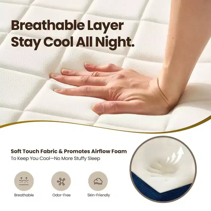 Matelas jumeau en peluche - Aucun assemblage requis, isolation du mouvement et sommeil rafraîchissant et respirant