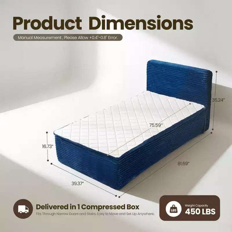 Matelas jumeau en peluche - Aucun assemblage requis, isolation du mouvement et sommeil rafraîchissant et respirant
