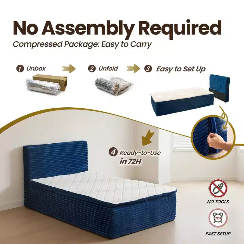 Matelas jumeau en peluche - Aucun assemblage requis, isolation du mouvement et sommeil rafraîchissant et respirant